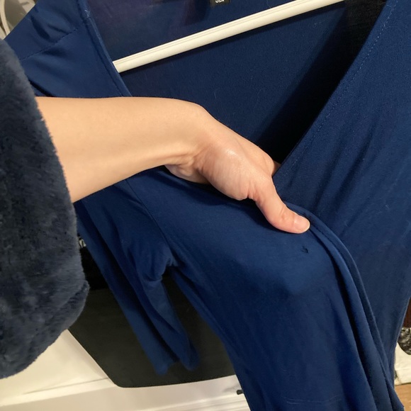 Lulu’s Garden District Navy Blue Wrap Dress - Picture 8 of 9